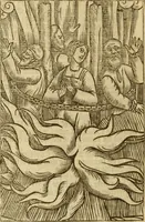 An illustration from The Ecclesiasticall historie : containing the Acts and monuments of martyrs, with a generall discourse of these later persecutions, horrible troubles and tumults, stirred up by Romish prelates in the Church: with divers other things incident, especially to this Realme of England and Scotland, as partly also to all other forraigne nations appertaining, from the time of Q. Maries entring upon the Crowne, to the reigne of our late gracious Soveraigne, Q. Elizabeth of blessed memorie (1641)