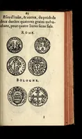 An illustration from Edict du roy portant nouvelle fabrication d'especes d'argent: augmentation du marc d'argent le roy, & des quarts d'escu, testons, & francs aux coins & armes de sa maiesté estans de leur juste poides: & continuation du cours des especes d'argent legers avec le remede des grains, jusques au dernier Mars prochain; & outre un droit de Seigneuriage sur les ouvrages d'Orfeurerie, & Tireurs d'or: Avec un nouvelle evaluation ... (1641)