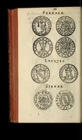 An illustration from Edict du roy portant nouvelle fabrication d'especes d'argent: augmentation du marc d'argent le roy, & des quarts d'escu, testons, & francs aux coins & armes de sa maiesté estans de leur juste poides: & continuation du cours des especes d'argent legers avec le remede des grains, jusques au dernier Mars prochain; & outre un droit de Seigneuriage sur les ouvrages d'Orfeurerie, & Tireurs d'or: Avec un nouvelle evaluation ... (1641)