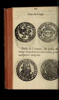 An illustration from Edict du roy portant nouvelle fabrication d'especes d'argent: augmentation du marc d'argent le roy, & des quarts d'escu, testons, & francs aux coins & armes de sa maiesté estans de leur juste poides: & continuation du cours des especes d'argent legers avec le remede des grains, jusques au dernier Mars prochain; & outre un droit de Seigneuriage sur les ouvrages d'Orfeurerie, & Tireurs d'or: Avec un nouvelle evaluation ... (1641)