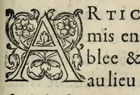 An illustration from Edict du Roy sur la pacification des troubles, contenant confirmation, ampliation, & declaration, tant des precedents Edicts sur ledit aict, mesmes en l'an 1577, que des Articles arrestez en la Conference de Nerac ... (1581)