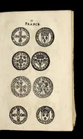 An illustration from Edict dv Roy portant novvelle fabrication d'especes d'argent: augmentation du marc d'argent le Roy, & des quarts d'eseu, testons, & francs aux coins & armes de sa Maiesté estans de leur iuste poids ... auec vne nouuelle eualuation ... (1646)