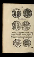 An illustration from Edict dv Roy portant novvelle fabrication d'especes d'argent: augmentation du marc d'argent le Roy, & des quarts d'eseu, testons, & francs aux coins & armes de sa Maiesté estans de leur iuste poids ... auec vne nouuelle eualuation ... (1646)