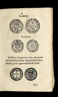 An illustration from Edict dv Roy portant novvelle fabrication d'especes d'argent: augmentation du marc d'argent le Roy, & des quarts d'eseu, testons, & francs aux coins & armes de sa Maiesté estans de leur iuste poids ... auec vne nouuelle eualuation ... (1646)
