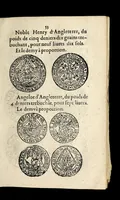 An illustration from Edict dv Roy portant novvelle fabrication d'especes d'argent: augmentation du marc d'argent le Roy, & des quarts d'eseu, testons, & francs aux coins & armes de sa Maiesté estans de leur iuste poids ... auec vne nouuelle eualuation ... (1646)