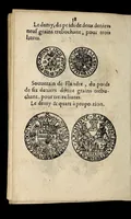 An illustration from Edict dv Roy portant novvelle fabrication d'especes d'argent: augmentation du marc d'argent le Roy, & des quarts d'eseu, testons, & francs aux coins & armes de sa Maiesté estans de leur iuste poids ... auec vne nouuelle eualuation ... (1646)