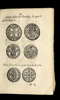An illustration from Edict dv Roy portant novvelle fabrication d'especes d'argent: augmentation du marc d'argent le Roy, & des quarts d'eseu, testons, & francs aux coins & armes de sa Maiesté estans de leur iuste poids ... auec vne nouuelle eualuation ... (1646)