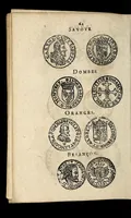 An illustration from Edict dv Roy portant novvelle fabrication d'especes d'argent: augmentation du marc d'argent le Roy, & des quarts d'eseu, testons, & francs aux coins & armes de sa Maiesté estans de leur iuste poids ... auec vne nouuelle eualuation ... (1646)