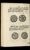 An illustration from Edict dv Roy portant novvelle fabrication d'especes d'argent: augmentation du marc d'argent le Roy, & des quarts d'eseu, testons, & francs aux coins & armes de sa Maiesté estans de leur iuste poids ... auec vne nouuelle eualuation ... (1646)
