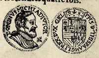 An illustration from Edict dv Roy portant novvelle fabrication d'especes d'argent: augmentation du marc d'argent le Roy, & des quarts d'eseu, testons, & francs aux coins & armes de sa Maiesté estans de leur iuste poids ... auec vne nouuelle eualuation ... (1646)