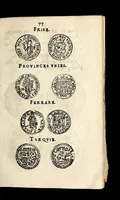 An illustration from Edict dv Roy portant novvelle fabrication d'especes d'argent: augmentation du marc d'argent le Roy, & des quarts d'eseu, testons, & francs aux coins & armes de sa Maiesté estans de leur iuste poids ... auec vne nouuelle eualuation ... (1646)