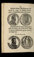 An illustration from Edict dv Roy portant novvelle fabrication d'especes d'argent: augmentation du marc d'argent le Roy, & des quarts d'eseu, testons, & francs aux coins & armes de sa Maiesté estans de leur iuste poids ... auec vne nouuelle eualuation ... (1646)