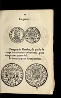 An illustration from Edict dv Roy portant novvelle fabrication d'especes d'argent: augmentation du marc d'argent le Roy, & des quarts d'eseu, testons, & francs aux coins & armes de sa Maiesté estans de leur iuste poids ... auec vne nouuelle eualuation ... (1646)