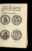 An illustration from Edict dv Roy portant novvelle fabrication d'especes d'argent: augmentation du marc d'argent le Roy, & des quarts d'eseu, testons, & francs aux coins & armes de sa Maiesté estans de leur iuste poids ... auec vne nouuelle eualuation ... (1646)