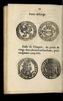 An illustration from Edict dv Roy portant novvelle fabrication d'especes d'argent: augmentation du marc d'argent le Roy, & des quarts d'eseu, testons, & francs aux coins & armes de sa Maiesté estans de leur iuste poids ... auec vne nouuelle eualuation ... (1646)