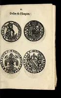 An illustration from Edict dv Roy portant novvelle fabrication d'especes d'argent: augmentation du marc d'argent le Roy, & des quarts d'eseu, testons, & francs aux coins & armes de sa Maiesté estans de leur iuste poids ... auec vne nouuelle eualuation ... (1646)