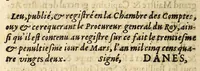 An illustration from Edict dv Roy povr la fovrnitvre es arsenacs & magazins de son artillerie de huict cens miliers de salpêtre: reglement sur les poudres: vente d'icelles: augmentation desdits arsenacs & magazins jusques au nombre de trente ... creation en tiltre d'office ... d'vn commissaire, d'vn controolleur, d'vn garde prouincial sur lesdits salpêtres & poudres ... portant outre ce deffenses à tous marchans de vendre aucunes poudres sur peine de la vie. (1582)