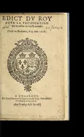 An illustration from Edict dv Roy povr la pacification des troubles de son royaume. (1616)