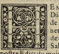 An illustration from Edicts & declarations dv Roy, povr l'establissement et revente des offices hereditaires de regratiers, reuendeurs de sel à petites mesures, & collecteurs de l'impost, en tous les greniers à sel de ce royaume. (1606)