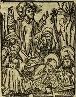 An illustration from Een devote maniere om gheestelyck pelgrimagie te trecken tot den heylighen lande als te Jherusalem, Bethleem, ter Jordanen, etc. : met die rechte gheleghentheyt der heyligher plaetsen, so bescheelijck beschreuen al ost mense voor ooghen saghe (1563)