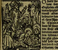 An illustration from Een devote maniere om gheestelyck pelgrimagie te trecken tot den heylighen lande als te Jherusalem, Bethleem, ter Jordanen, etc. : met die rechte gheleghentheyt der heyligher plaetsen, so bescheelijck beschreuen al ost mense voor ooghen saghe (1563)