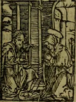 An illustration from Een devote maniere om gheestelyck pelgrimagie te trecken tot den heylighen lande als te Jherusalem, Bethleem, ter Jordanen, etc. : met die rechte gheleghentheyt der heyligher plaetsen, so bescheelijck beschreuen al ost mense voor ooghen saghe (1563)