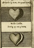Picture 5 of 44 from Eeuwigduurende liefdes almanak : zinnebeeldig, volgens den algemeenen almanaks-trant, de wisselvalligheden der minnaeren, die in alle liefde-jaeren voorvallen, aenwyzende (1721), leaf 40