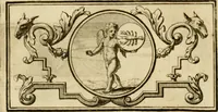 An illustration from Eeuwigduurende liefdes almanak : zinnebeeldig, volgens den algemeenen almanaks-trant, de wisselvalligheden der minnaeren, die in alle liefde-jaeren voorvallen, aenwyzende (1721)