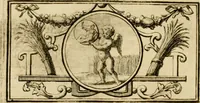 An illustration from Eeuwigduurende liefdes almanak : zinnebeeldig, volgens den algemeenen almanaks-trant, de wisselvalligheden der minnaeren, die in alle liefde-jaeren voorvallen, aenwyzende (1721)