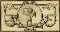 An illustration from Eeuwigduurende liefdes almanak : zinnebeeldig, volgens den algemeenen almanaks-trant, de wisselvalligheden der minnaeren, die in alle liefde-jaeren voorvallen, aenwyzende (1721)
