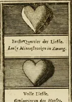 Picture 33 of 44 from Eeuwigduurende liefdes almanak : zinnebeeldig, volgens den algemeenen almanaks-trant, de wisselvalligheden der minnaeren, die in alle liefde-jaeren voorvallen, aenwyzende (1721), leaf 58
