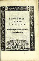 Picture 1 of 2 from Egloga rusticale di Sauina (1533), leaf 9