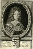 An illustration from Eigentliche Abbildungen Beeder Römm. Kayserl. wie auch der Röm. Königl. Majestäten und dann sämtlicher Herren Chur-Fuersten dess H. Röm Reichs ... Statt Augsburg im Jahr 1689 und 1690. Theils in eiger hoher person, Theils durch Dero Gevoll. mächtigte hochansehnliche herren Abgesandten erscheinen (1689)