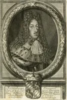 An illustration from Eigentliche Abbildungen Beeder Römm. Kayserl. wie auch der Röm. Königl. Majestäten und dann sämtlicher Herren Chur-Fuersten dess H. Röm Reichs ... Statt Augsburg im Jahr 1689 und 1690. Theils in eiger hoher person, Theils durch Dero Gevoll. mächtigte hochansehnliche herren Abgesandten erscheinen (1689)