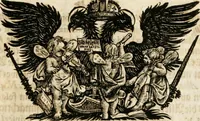 An illustration from Eigentliche Abbildungen Beeder Römm. Kayserl. wie auch der Röm. Königl. Majestäten und dann sämtlicher Herren Chur-Fuersten dess H. Röm Reichs ... Statt Augsburg im Jahr 1689 und 1690. Theils in eiger hoher person, Theils durch Dero Gevoll. mächtigte hochansehnliche herren Abgesandten erscheinen (1689)