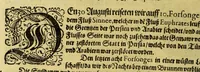 An illustration from Eilffter Theil der Orientalischen Indien, darinnen erstlich begriffenwerden zwo Schiffahrten Herrn Americi Vesputii, welche er auss Befehl Königs Emanuelis von Portugall anno 1501. in Ost Indien vorgenommen. : Zum andern, ein warhafftiger vnd zuvor nie erhörter Bericht eines Englischen, welcher, nach dem er in einem Schiff, die Auffahrt genandt, in Cambaja dem eussersten Theil Ost Indiens Schiffbruchgelidten, zu Land durch viele vnbekandte Königreich vnd grosse Stätte gereiset, vnd was ihme vberall begegnet vnd zuhanden gestossen. Zum dritten, ein historische Beschreibung von Erfindung vnd Beschaffenheit der Landschafft Spitzberg, &c. Item, ein kurtze Erzehlung, was alle andere Fischer Anno 1613. von den Englischen erlidten, neben angehängter Protestation, wider der Engelländer angemassten Erbgerechtigkeit, vber gedachte Landschaft Spitzberg, &c. (1618)