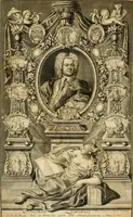 An illustration from Eine Collection curieuser Vorstellungen in Illuminationen und Feuer-Wercken : so in denen Jahren 1724 biss 1728 inclusivè, bey Gelegenheit einiger publiquen Festins und Rejouïssances, in Hamburg und mehrentheils auf dem Schau-Platze daselbst, unter der Direction und von der Invention Thomas Lediard's ... sind vorgestellet worden : in sechszehn grossen Kupfer-Platen sauber gestochen, und auff das accurateste abgebildet, nebst derselben besondern, vollkommenen und ausführlichen Beschreibungen, in welchen etliche Hundert dabey vorgestellte Sinn-Bilder, nebst dazu gehörigen Lateinischen, und in Teutschen Versen explicirten, emblematischen, und andern Inscriptionibus und Titeln enthalten (1730)