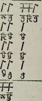 Picture 34 of 39 from Einer neüen Tabulatur auff Orgel und Instrumenten. Das ander allerlei schöne teutsche, italienische, frantzösische, geistliche und weltliche Lieder mit funff und vier Stimmen Passamezo, Galliardo und Täntze in sich begreifft.. (1577), leaf 109