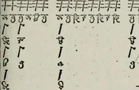 Picture 23 of 39 from Einer neüen Tabulatur auff Orgel und Instrumenten. Das ander allerlei schöne teutsche, italienische, frantzösische, geistliche und weltliche Lieder mit funff und vier Stimmen Passamezo, Galliardo und Täntze in sich begreifft.. (1577), leaf 64