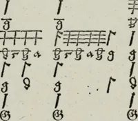Picture 25 of 39 from Einer neüen Tabulatur auff Orgel und Instrumenten. Das ander allerlei schöne teutsche, italienische, frantzösische, geistliche und weltliche Lieder mit funff und vier Stimmen Passamezo, Galliardo und Täntze in sich begreifft.. (1577), leaf 70