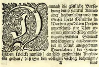An illustration from Ein Garten-Brunn : gewässert durch die Ströhme der göttlichen Lustbarkeit, und hervorgrünend in mannichfaltigem Unterschiede geistlicher Pflantzen : di durch den reinen Anhauch zu einem Paradiese aufgeblasen ... oder, ein rechtes Diarium und ausführlich Tag-Verzeichnus alles desjenigen, was sich mit dieser theuren Autorin, in ihrem hohen Beruffe vom Jahre 1670 her zugetragen ... (1697)