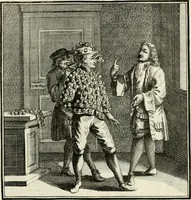 An illustration from Ein Schock Phantastn in einem Kasten : mit ihrem Pourtrait gar net in Kupffer gebracht und ausgelacht, samt einer Vorred (1700)