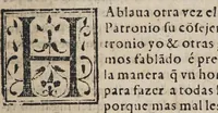 An illustration from El Conde Lvcanor : Compuesto por el excelentissimo principe Don Iuan Manuel ... Dirigido por Gonçalo de Argote y de Molina, al ... Seņor Don Pedro Manvel .. (1575)