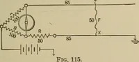 An illustration from Electrical instruments and testing; how to use the voltmeter, ohmmeter, ammeter, potentiometer, galvanometer, the Wheatstone bridge, and standard portable testing sets (1907)