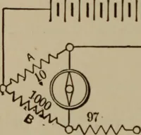 An illustration from Electrical instruments and testing; how to use the voltmeter, ohmmeter, ammeter, potentiometer, galvanometer, the Wheatstone bridge, and standard portable testing sets (1907)