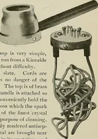 An illustration from Electrical novelties : the ultra vacuum electrodes, X-ray tubes and stands, the multiple spark interrupter, spark lamp to produce violet rays, spark regulator for coil, electric heaters, X-ray plates (1903)
