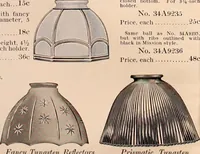 An illustration from Electric, gas, and combination lighting fixtures : table lamps, floor lamps, electrical wiring material, lighting glassware / Sears, Roebuck and Co. (1900)