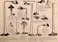 An illustration from Electric, gas, and combination lighting fixtures : table lamps, floor lamps, electrical wiring material, lighting glassware / Sears, Roebuck and Co. (1900)