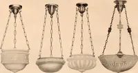 An illustration from Electric, gas, and combination lighting fixtures : table lamps, floor lamps, electrical wiring material, lighting glassware / Sears, Roebuck and Co. (1900)