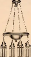 An illustration from Electric, gas, and combination lighting fixtures : table lamps, floor lamps, electrical wiring material, lighting glassware / Sears, Roebuck and Co. (1900)